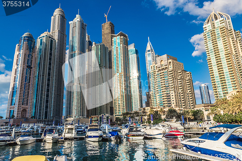 Image of Dubai Marina cityscape, UAE