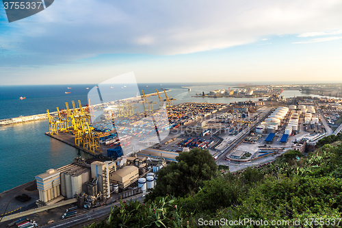 Image of Panoramic view of the port in Barcelona