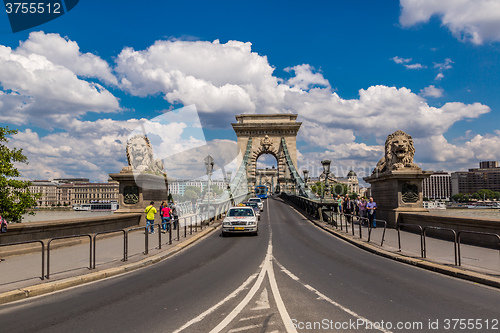 Image of The Szechenyi Chain Bridge is a beautiful, decorative suspension
