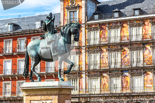 Image of Statue of Philip III at Mayor plaza in Madrid