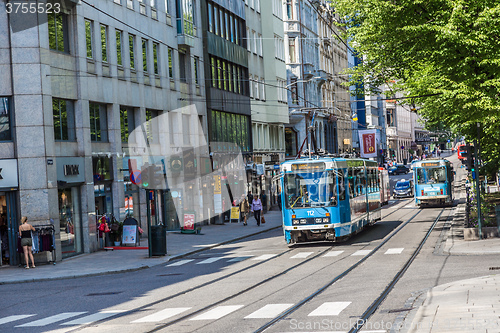 Image of Modern tram in Oslo, Norway