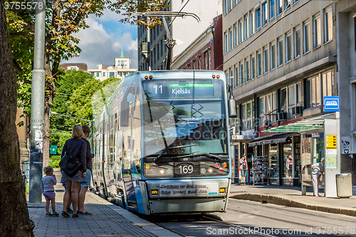 Image of Modern tram in Oslo, Norway