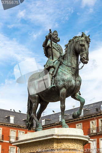 Image of Statue of Philip III at Mayor plaza in Madrid