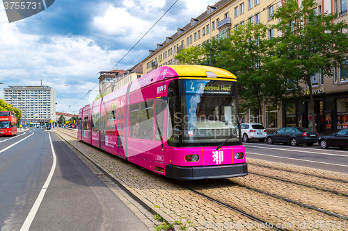 Image of Modern tram in Dresden