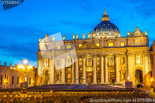 Image of Vatican at night