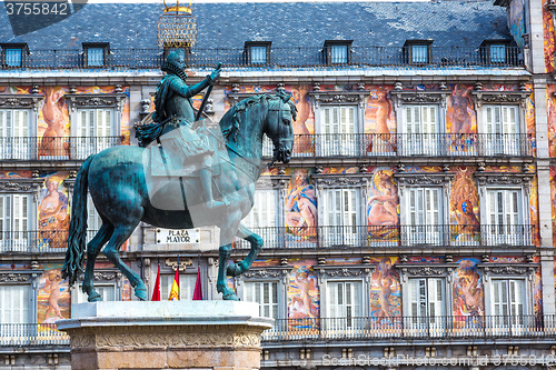 Image of Statue of Philip III at Mayor plaza in Madrid