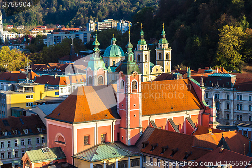 Image of Aerial view of Ljubljana in Slovenia