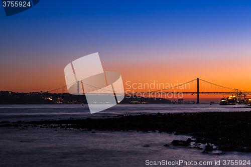 Image of Rail bridge  in Lisbon, Portugal.