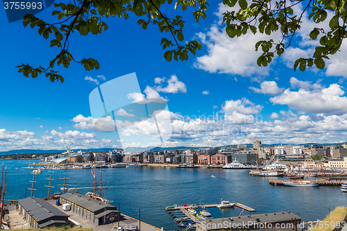 Image of Oslo skyline and harbor. Norway