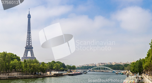 Image of Seine in Paris and Eiffel tower