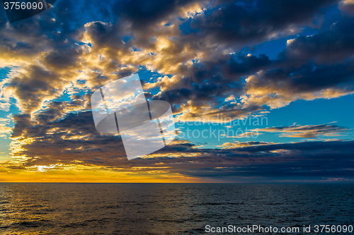 Image of Dubai sea and beach, beautiful sunset at the beach