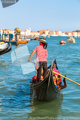 Image of Gondola on Canal Grande in Venice
