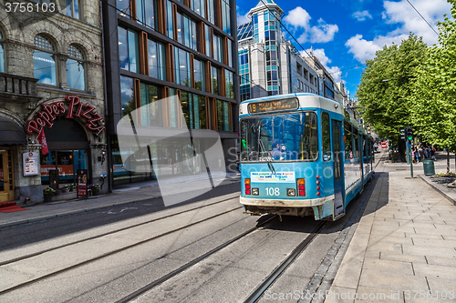 Image of Modern tram in Oslo, Norway