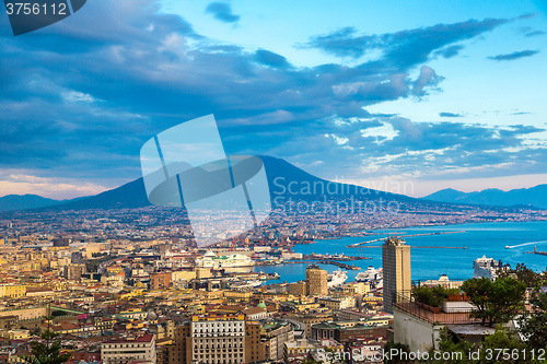 Image of Napoli  and mount Vesuvius in  Italy