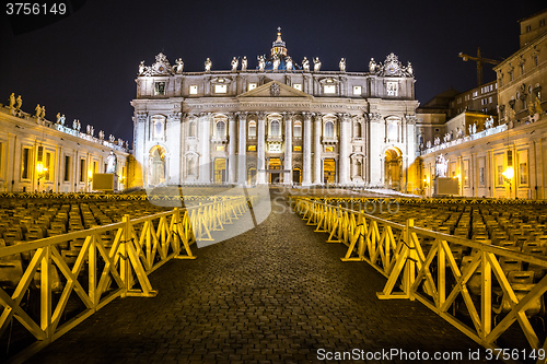 Image of Vatican at night