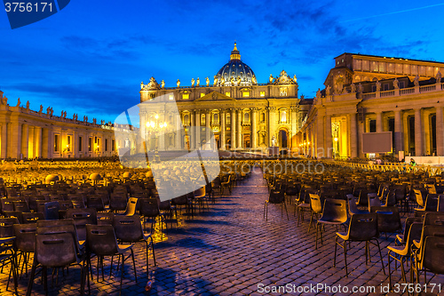 Image of Vatican at night
