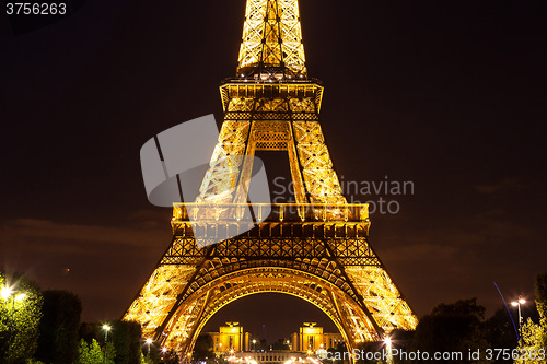 Image of Eiffel Tower at sunset in Paris