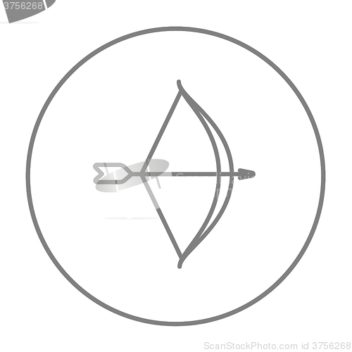 Image of Bow and arrow line icon.