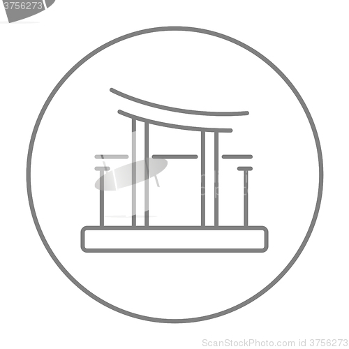 Image of Torii gate line icon.