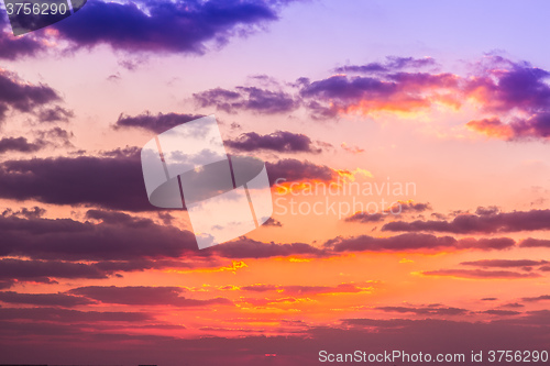 Image of Dubai sea and beach, beautiful sunset at the beach