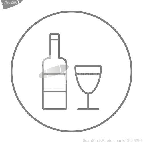 Image of Bottle of wine line icon.