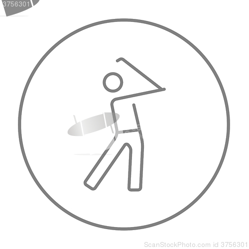 Image of Golfer line icon.