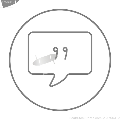 Image of Speech square line icon.