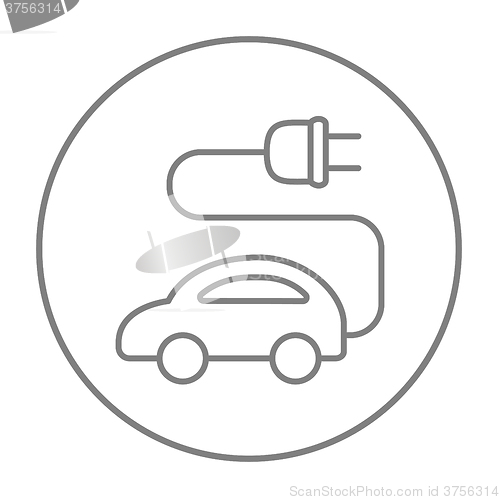 Image of Electric car line icon.