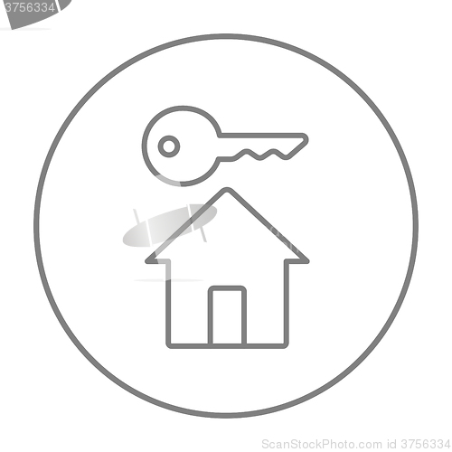 Image of Key for house line icon.