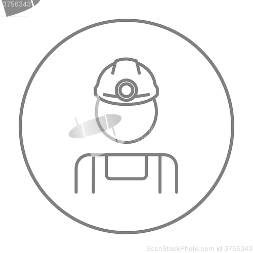 Image of Coal miner line icon.