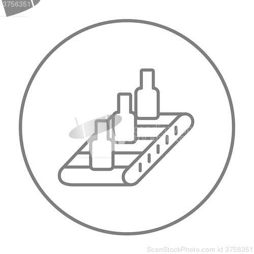 Image of Conveyor belt system line icon.