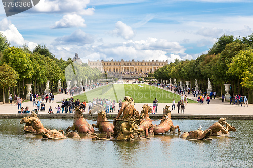 Image of Fountain of Apollo in garden of Versailles Palace