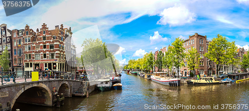 Image of Canal and bridge in Amsterdam