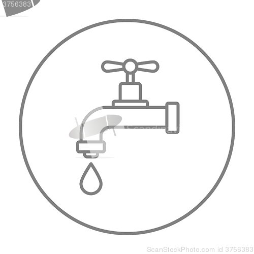 Image of Dripping tap with drop line icon.