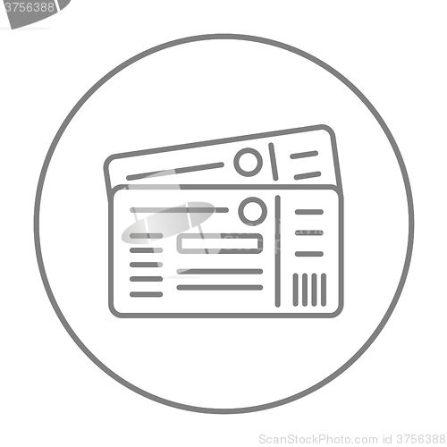 Image of Tickets line icon.