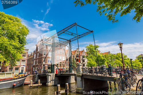 Image of Canal and bridge in Amsterdam