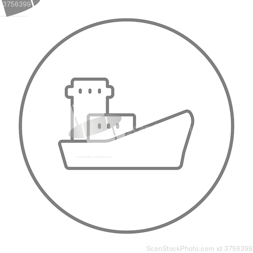 Image of Cargo container ship line icon.