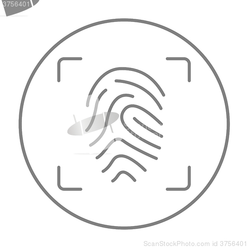 Image of Fingerprint scanning line icon.