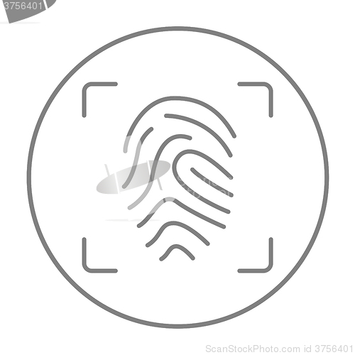 Image of Fingerprint scanning line icon.