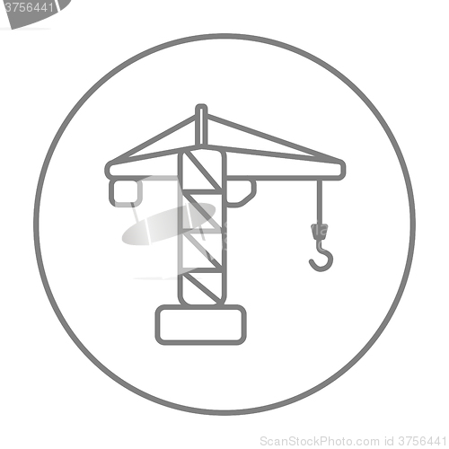 Image of Construction crane line icon.