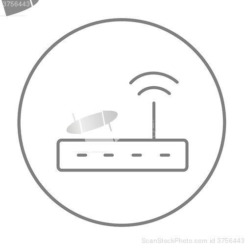 Image of Wireless router line icon.