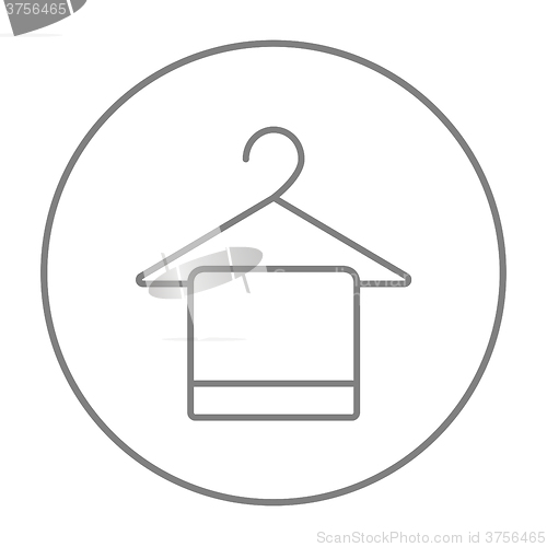 Image of Towel on hanger line icon.