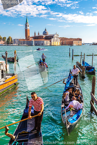 Image of Gondola on Canal Grande in Venice