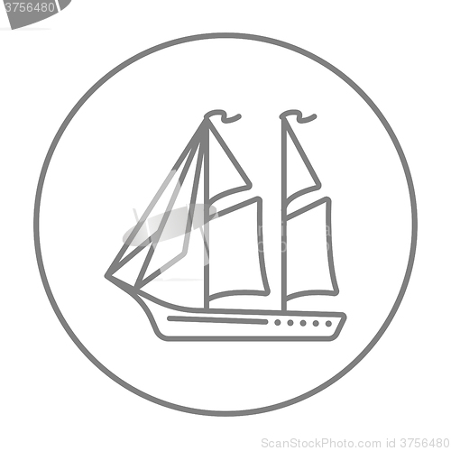 Image of Sailboat line icon.