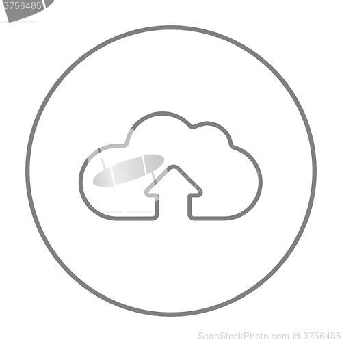 Image of Cloud with arrow up line icon.