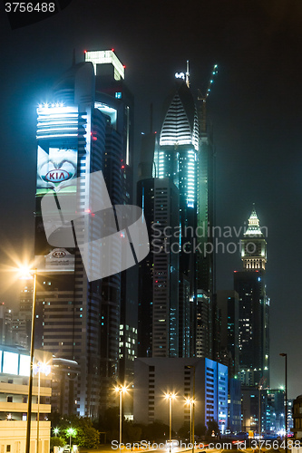 Image of Dubai Dowtown at ngiht, United Arab Emirates