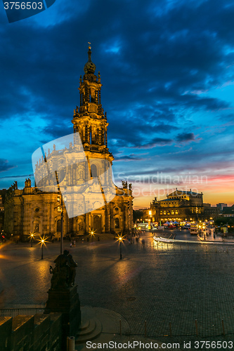 Image of Sunset view of Dresden.