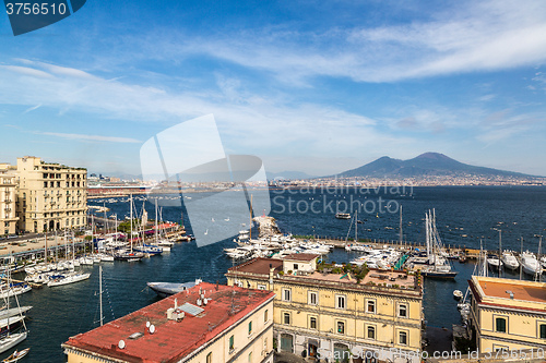 Image of Napoli  and mount Vesuvius in  Italy