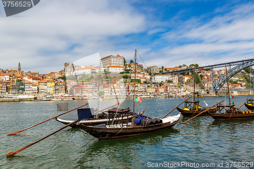 Image of Porto and old  traditional boats
