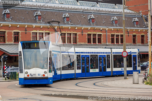 Image of Tram in Amsterdam, Netherlands